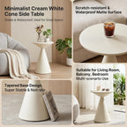 COVLON Small Drink Table, Round Martini Table, Drum End Table Side Table, Metal Accent Table,for Small Space Living Room, Bedroom, Sand