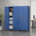 Kitchen Pantry Storage Cabinets, 75" Tall Metal Storage Cabinet with Doors and 4 Shelves, Blue Pantry Cabinet, Utility Kitchen Cupboard, Large Steel Cabinets for Dining, Office, Living Room