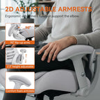 BOLISS Ergonomic Drafting Chair High Back Tall Office Chair for Standing Desk with Double-Layer Seat Cushion, Adjustable Headrest & Lumbar Support, Flip-Up Arms, and Metal Foot Ring (Grey)