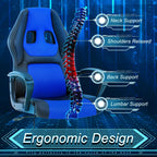 Silla Gamer Ergonomic Massage Gaming Chair - Blue Leather Desk Chair for Adults and Kids