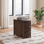 Signature Design by Ashley Camdill Chairside Contemporary End Table with USB Port and Charging Station, Dark Brown