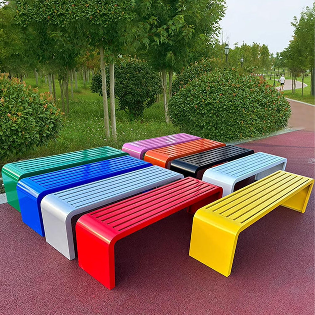 Outdoor Metal Bench, Made of Stainless Steel, with a Thickened and Widened seat, Suitable for Parks, playgrounds, Shopping malls, and bookstores Pink 180cm