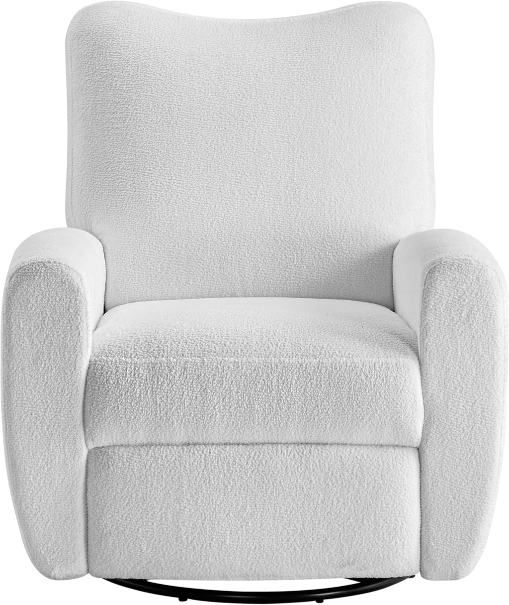 Oxford Baby Synergy Glider Recliner Rocking Chair 360° Swivel for Nursery and Living Room - Plush White