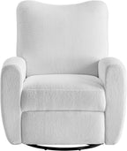 Oxford Baby Synergy Glider Recliner Rocking Chair 360° Swivel for Nursery and Living Room - Plush White