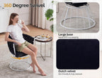 Mistpeople Swivel Weave Accent Chair, Velour Upholstered Modern Chair with Woven Tufted Backrest for Living Room, Bedroom, Vanity, Black