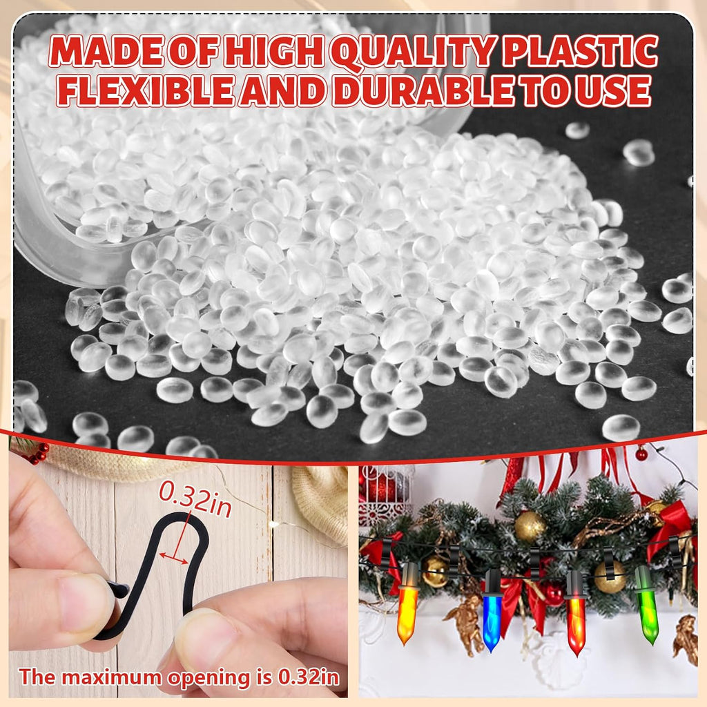 SelfTek 120 PCS Christmas Light Clips Outdoor, Gutter Clips for Hanging Outdoor Lights, Gutter Hooks Hanging String Lamp Holder Mount to Shingles for Roofline, House, Xmas Tree Decor (Black)