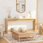 Extra Long Console Table for Entryway, 70.9-Inch Farmhouse Wood Behind Couch Table, Modern Entryway Rectangular Console Table for Entrance, Living Room, Hallway, Foyer (Natural)