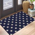 Patriotic Star Doormat Blue 4th of July Memorial Day Independence Day Decorative Front Door Mat Decor Neutral Farmhouse Floor Mats for Entryway Indoor Outdoor Outside Entrance, 32x20 Inch