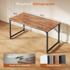 PRAISUN 47 X 24 Inch Computer Desk with Deeper Desktop, Gaming Office Writing Work Desk for Home Office, Study, Bedroom, Work from Home, Metal Frame, Rustic Brown