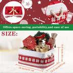Christmas Basket Large Empty Christmas Baskets Red Christma Gift Baskets with Handles Holiday Storage for Gifts Holiday Decor for Baby/Kids/Nursery Room