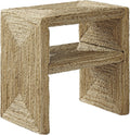 Crosley Furniture Marella Handwoven Banana Leaf End Table, Rattan Side Tables, Banana Leaf