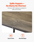 VEVOR Bar Table, Sturdy Metal Frame High Top Pub Table, Small Kitchen Dining, Cocktail Coffee Counter Bar Height Desk, Easy to Assemble, 24x24x36 in, for Living Room Party, Rustic Brown and Black