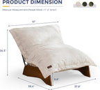 MAXYOYO Adjustable Living Room Chair, Convertible Bean Bag Chair & Recliner with Frame, Removable Cushion Floor Sofa Corded Fabric, Soft Upholstered Lounge for Bedroom, Dorm, Beige