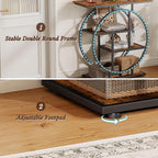Small Entryway Console Table, 31.5" Narrow Sofa Table Behind Couch with Modern Curved Metal Frame, Skinny Wood Entry Table for Hallway, Entrance, Living Room, Wall, Foyer, Front Door, Rustic Brown