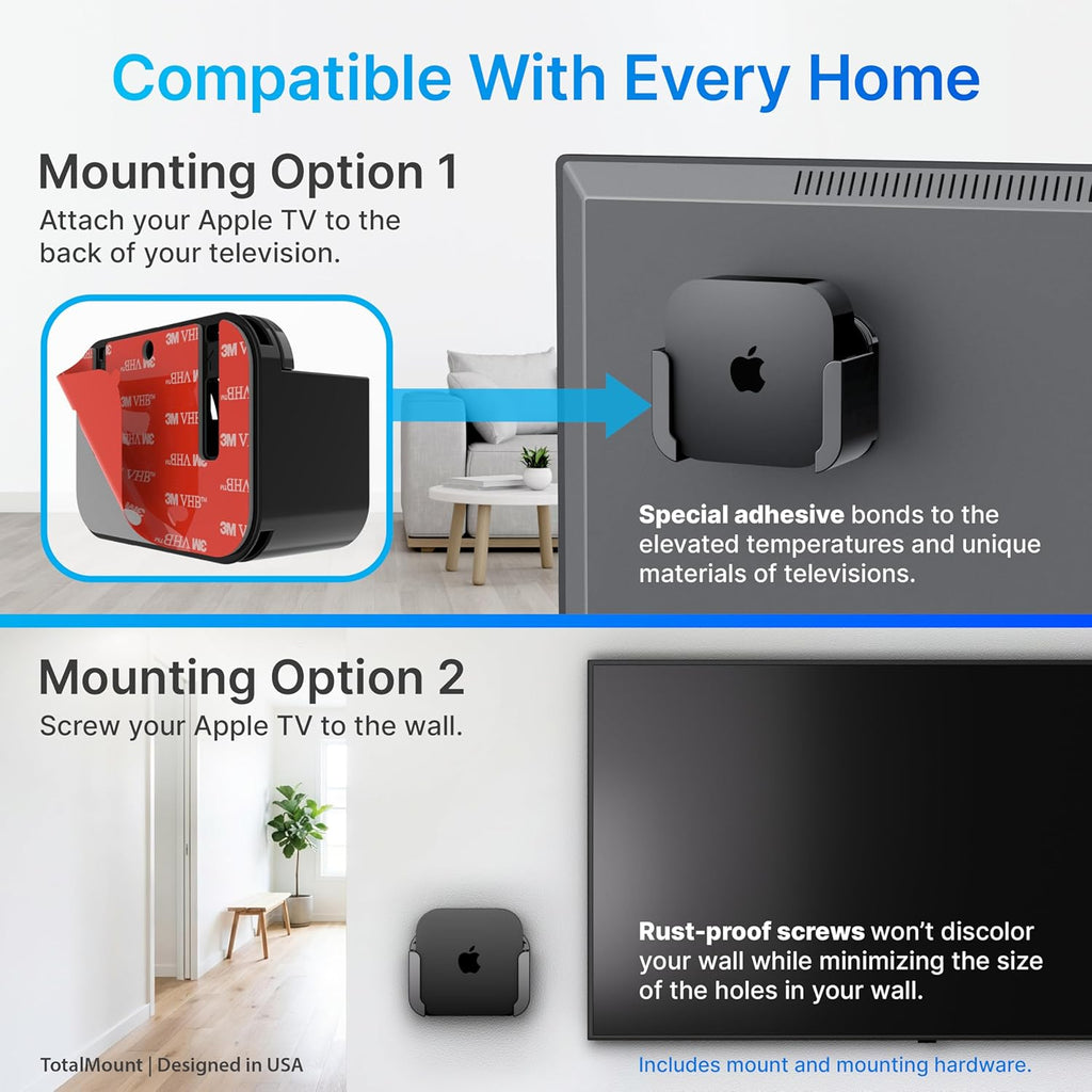 TotalMount for Apple TV – Mount Compatible with All Apple TVs