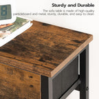 HOOBRO 29.5" Narrow Console Table with 2 Fabric Drawers, Small Entryway Table with 2-Tier Storage Shelves, Sofa Table, Behind Couch Table, for Living Room, Hallway, Rustic Brown and Black BF71XG01