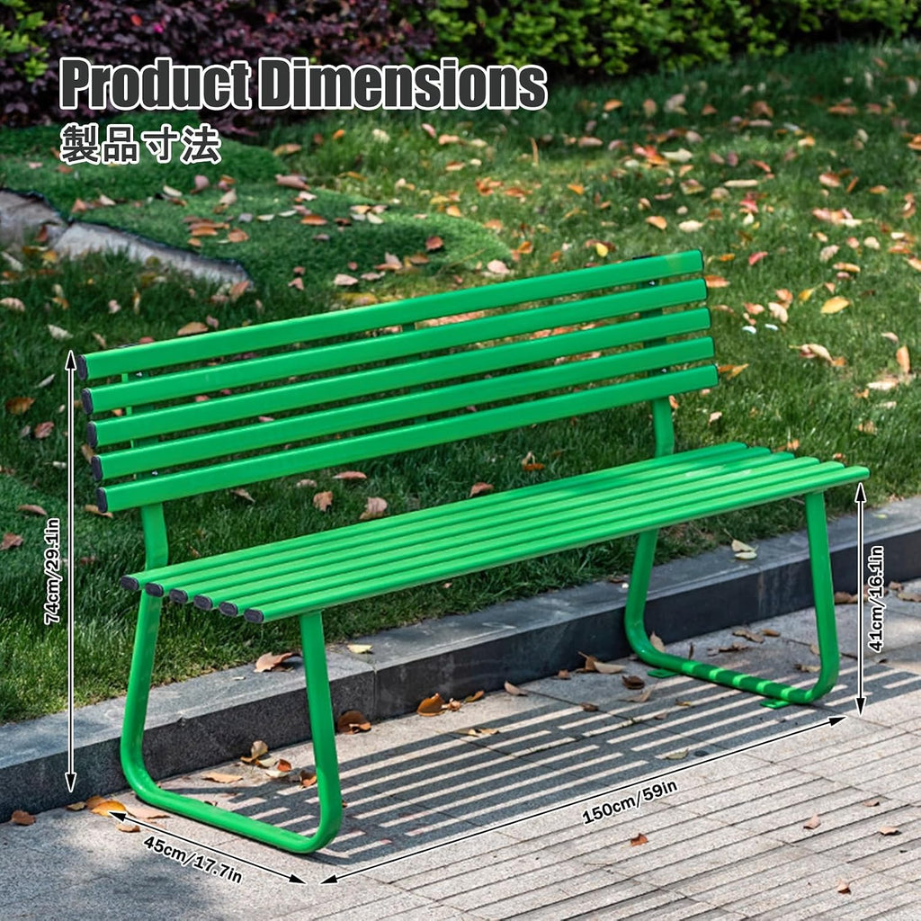 Outdoor Benches Weatherproof, Porch Benches Outdoor, It Features Strong Load Bearing Capacity and is Suitable for Porches, Lawns, Gardens, and Courtyards.(Blue,with Backrest)