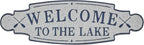 Deco 79 Metal Sign Home Wall Decor Welcome To the Lake Wall Sculpture, Wall Art 36" x 1" x 11", Blue