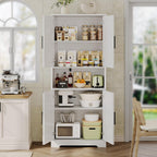 IDEALHOUSE Kitchen Pantry Cabinet, 70in Tall Storage Cabinet with Doors and Adjustable Shelves, Freestanding Cupboard for Living Room, Dining Room, Bathroom (White)