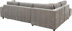 THSUPER 104'' L Shaped Sectional Sleeper Couch with Storage Chaise, Chenille Sectional Sofa with Pull Out Bed and Storage Loveseat, 4 Seater Comfy Couches for Living Room (Light Grey)
