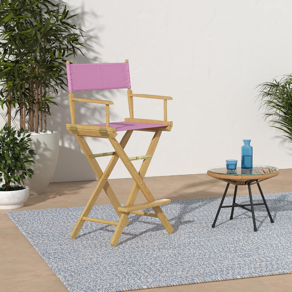 Casual Home 230-00/021-22 Director Chair 30" - Bar Height Natural Frame/Pink Canvas