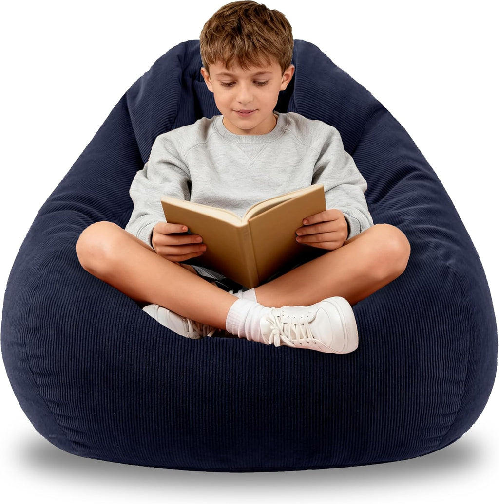 Bean Bag Chairs for Kids Chair Round Sofa Memory Foam Filling Reading Gaming Sofa for Living Room Bedroom