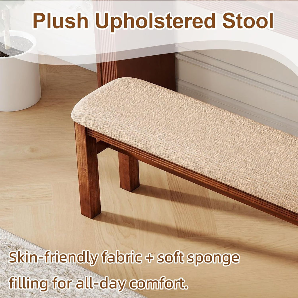 Console Table with Stools Counter Height Bar Table Set for 2, Dining Sofa Table Behind Couch Bar Table Set for Kitchen, Living Room, Walnut