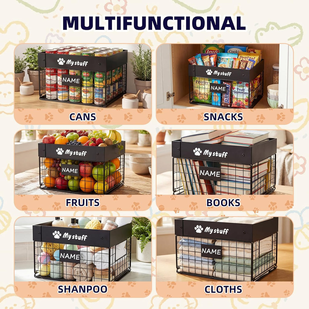 Kaiferty Indestructible X-Large Dog Toy basket, Chew-Proof Medium Toy Bin for Dogs, Pet Toy Bin Dog Metal Basket for Toys, Puppy Toy Storage Organizer Blankets, Toy Box for Living Room Area (Black)