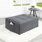 Naomi Home 4-in-1 Folding Chair Bed, Space-Saving Convertible Sleeper Sofa for Apartments & Guest Rooms, Adjustable Backrest, Linen Fabric, Includes Support Pillow in Gray