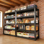 5-Tier Kitchen Storage Shelves, 2500LBS Heavy Duty Garage Metal Shelving Unit, 72" H Adjustable Pantry shelves, Industrial Storage Rack, Microwave Stand & Bakers Rack for Home Office, Garage - Black
