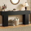 UNIQUITE 70.9-Inch Extra Long Console Table, Farmhouse Wood Sofa Table Behind Couch Tables, Entryway Table Accent Table for Living Room, Entrance, Hallway, Foyer, Black
