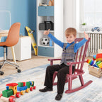 Kids Rocking Chair for Toddler and Small Baby Wooden Comfy Rocker Furniture Indoor Cozy Recliner for Bedroom Play Room Couch Outdoor Red