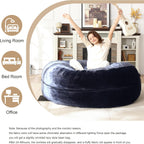 Bean Bag Chair for Adults Soft Comfy Bean Bag for Adults, Cozy Reading Chair, Large Round Bean Bag Couch, Versatile Living Room & Bedroom Chairs (Blue, 5FT)
