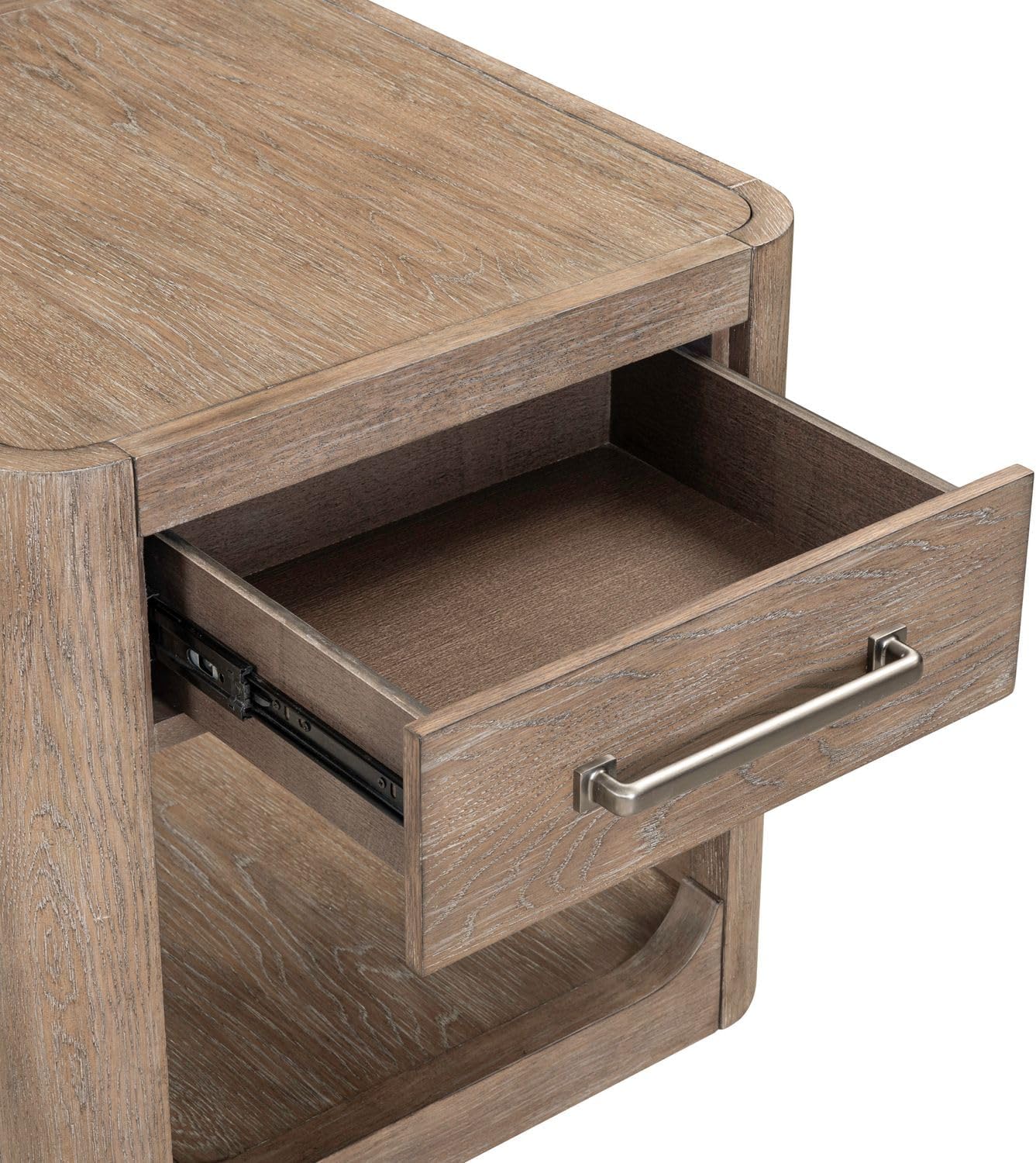 Liberty Furniture South Bend Living Room End Table Contemporary with Storage Drawer - Burnished Clay Oak Wood