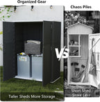 Multi-Function White Storage Tower, Sized 52x28x69 Inches - A Weatherproof Solution for Organizing Tall Tools and Equipment