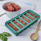 Souper Cubes 1/2 Cup Silicone Freezer Molds with Lids, Kale, 2-Pack | 100% Platinum-Cured Silicone Freezer Cubes, Oven & Microwave Safe, Perfect for Freezing Broth, Sauces, Sides and More