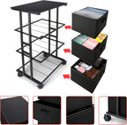 MAX Houser Dresser Storage with 3 Drawers, Fabric Dresser Tower, Vertical Storage Unit for Bedroom, Closet, Office, Black