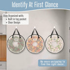 VENO 2 Pack Summer Wreath Storage Container, 24 Inch Clear Wreath Bag, Spring, Christmas Garland Decoration Organizers with Zipper and Durable Handles (Clear, 24"-2 Pack)