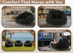 OLEEK Inflatable Bean Bag Chair with Electric air pumb 6PCS - Inflatable Chairs for Adults - Folding Outdoor Bean Bag Chair - Inflatable Chair for Kids - Inflatable Bean Bag Chairs Outdoor