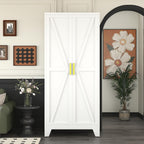 61" Tall Pantry Cabinet, White Metal Pantry Storage Cabinet, Kitchen Pantry Storage Cabinets with 2 Door and 3 Adjustable Shelves (White, 61" Modern)