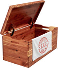 Amish Made Wooden Storage Chest Trunk Box with Lid and Handles for Bedroom, Blanket, Clothes, Anti-Slam Hinges, Handmade, Rustic, Cedar Wood, Natural Stain, 36"