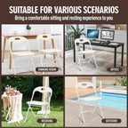 Huacan 4 Pack White Folding Chair - Portable Stackable Commercial Foldable Chair Reinfoced Steel Frame for Comfortable Event Chair-Lightweight Folding Chair (White, 4 Pack)