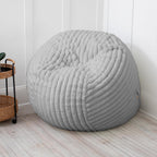Jaxx 5 Foot Saxx Bean Bag Chair for Adults - Luxe Faux Fur, Mondo Ivory