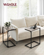 VASAGLE C Shape End Table, Small Coffee Table For Couch Or Sofa, Industrial Side Table In Living Room, Bedroom, 13.8 x 21.7 x 26 Inches, Greige and Classic Black ULNT052B02 | TV Tray, Small Coffee Table in Living Room, Bedroom, 13.8 x 21.7 x 26 Inches
