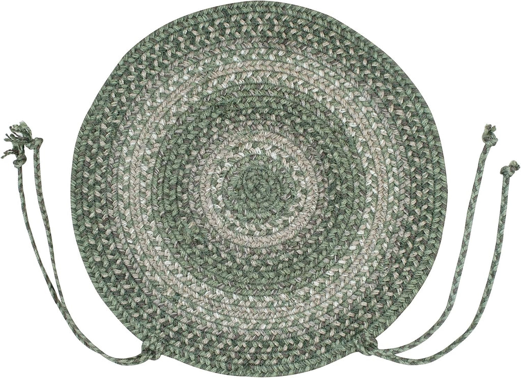 Homespice Grassland Jute Braided Chair Pads 15x15 Set of 2 - Vibrant Colors, Naturally Comforting & Reversible