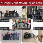 Magnetic Dry Erase Marker Holder for Whiteboard, 5 Slots Metal Pen Holder with Strong Magnets, 10inch Large Capacity Storage Basket Organizer for Office, School and Home (Black)