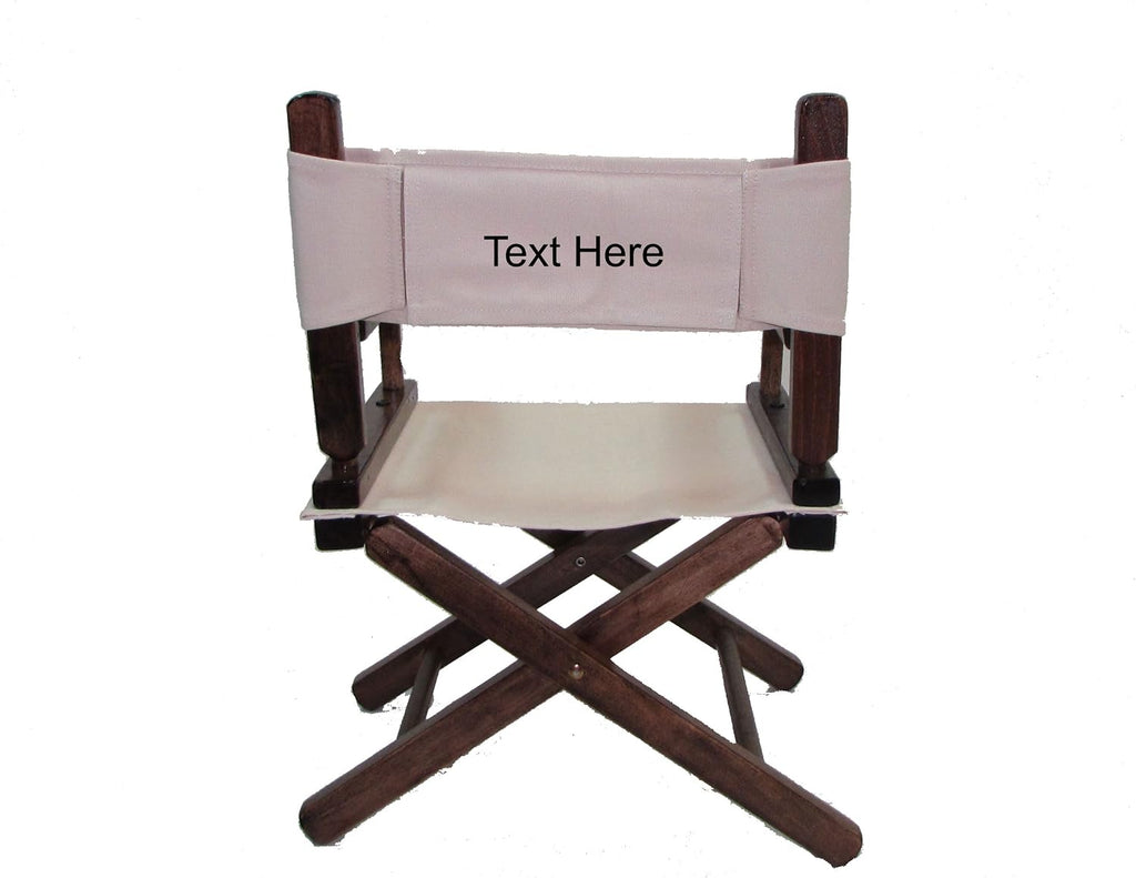 TLT Personalized Imprinted Walnut Frame Toddler's Directors Chair by Gold Medal - Khaki Canvas