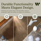 WaterHog Squares Front Door Mat Indoor Outdoor Entrance, Absorbent All-Weather Doormat with Non-Slip Rubber Backing, Dirt & Moisture Trapper, Low Profile, Easy Clean, Made in USA, 23"x35.5" Camel