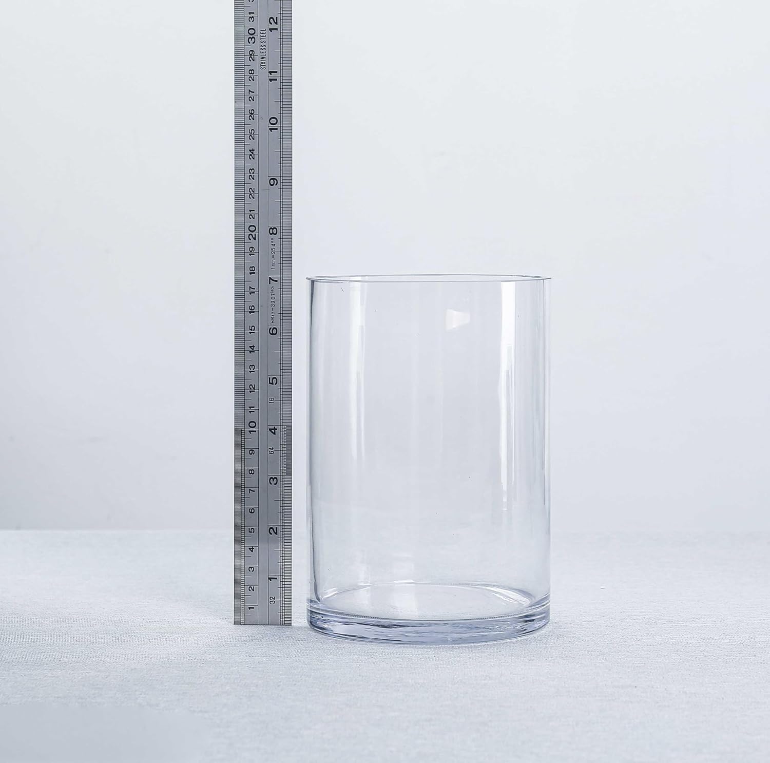 CYS EXCEL Glass Cylinder Vase (H:7" D:5") | Multiple Size Choices Glass Flower Vase Centerpieces | Hurricane Floating Candle Holder Vase