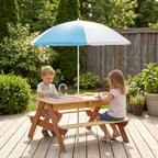 Natural Wood Kids Patio Chair, Non-Toxic Water-Based Paint Playroom Chair, Easy Assembly Anti-Tipping Chair for Ages 3-10,A4